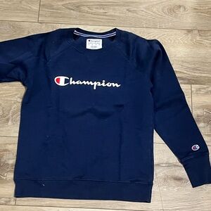 Champion womens Dark Blue Crewneck Sweater
